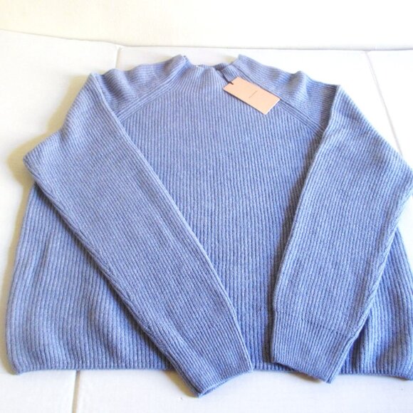Halogen Long Sleeve Funnel Neck Sweater Womens Size XL Light Blue Soft Cozy $68 - Picture 2 of 6
